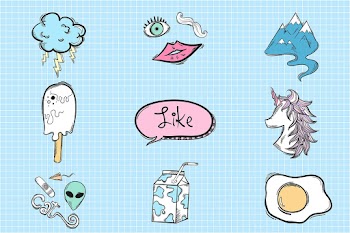 Vector funky hand drawn doodle cartoon sticker set