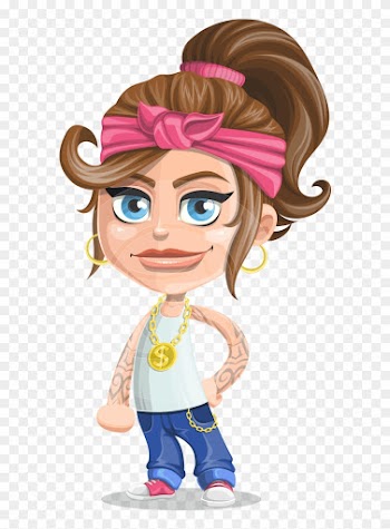 Vector Gangster Cartoon Character - Girl Gangster Cartoon