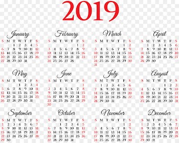 Vector graphics Calendar Image (Week starts Sunday) Portable Network Graphics - 2019 calender 