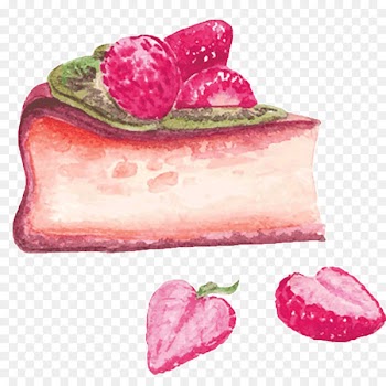Vector graphics Cupcake Watercolor painting Royalty-free - strawberry cake 