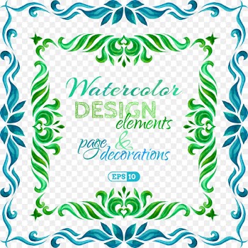 Vector graphics Watercolor painting Image Illustration - colorful border 