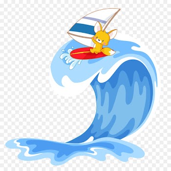 Vector graphics Wind wave Illustration Cartoon Image - surf scene 