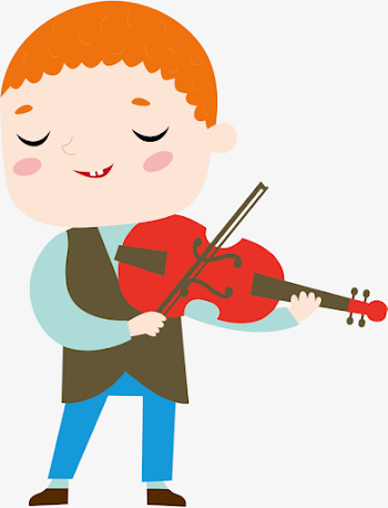 Vector Hand-painted Music Boy, Music Vector, Boy Vector, Violin ...