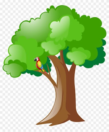 Vector Hand Painted Tree On The Parrot - Tree
