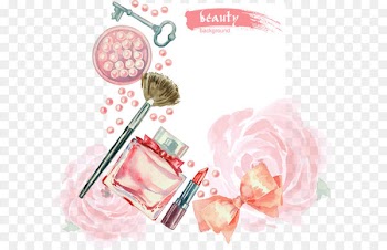 Vector Hand-painted watercolor cosmetics 