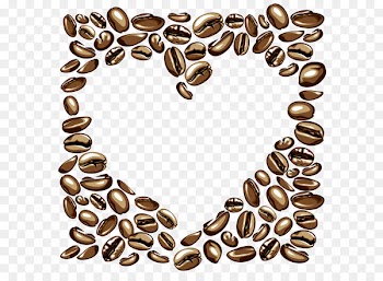 Vector heart-shaped peach shade coffee beans 