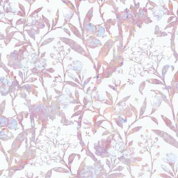 Vector holographic floral pattern remix from artwork by William Morris