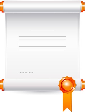 vector icon roll of paper with a stamp