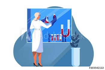 Vector illustration for idea of innovative healthcare and medical research