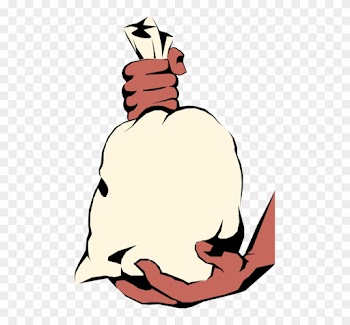 Vector Illustration Of African American Hands Holding - Hand Holding Money Bag