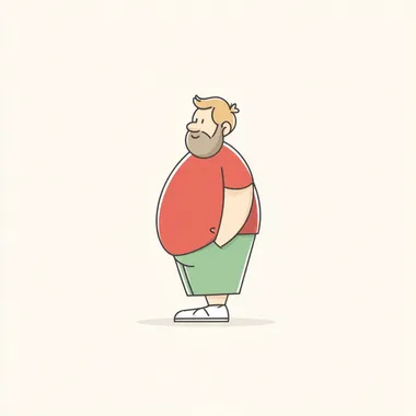 Vector Illustration of an Obese Man Vector Illustration of an Obese Man