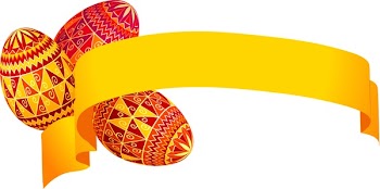 Vector illustration of bright painted Easter eggs in Ukrainian folk style