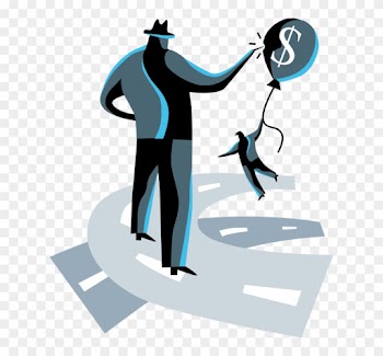 Vector Illustration Of Businessman Deflates Competition - Illustration