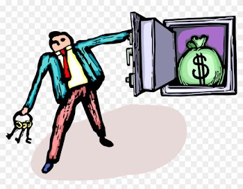 Vector Illustration Of Businessman With Open Bank Vault - Vector Illustration Of Businessman With Open Bank Vault