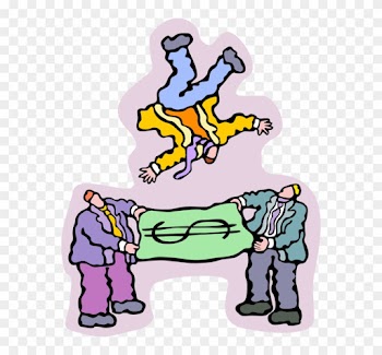 Vector Illustration Of Businessmen Flip Colleague In - Vector Illustration Of Businessmen Flip Colleague In