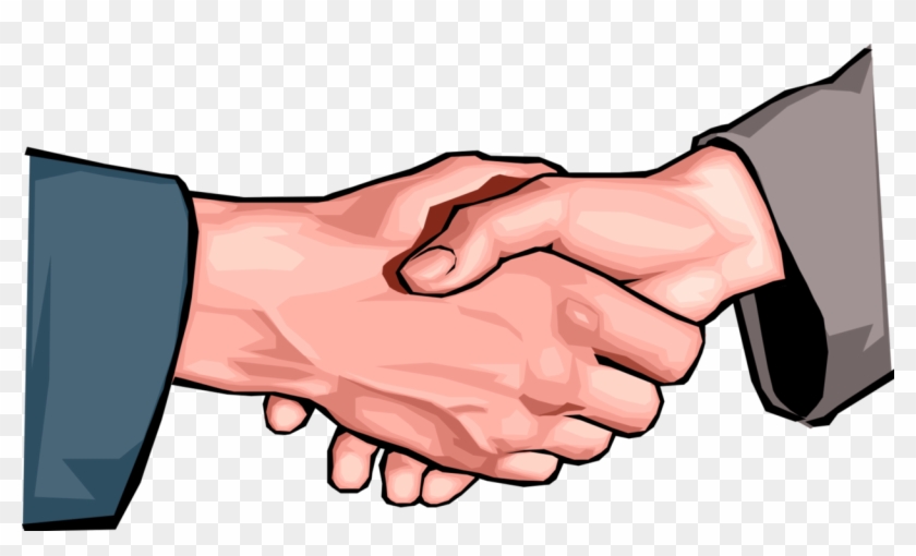 Vector Illustration Of Businessmen Shaking Hands In - Handshake