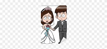 Vector Illustration Of Cartoon Wedding Couple Wall - Wedding Cartoons
