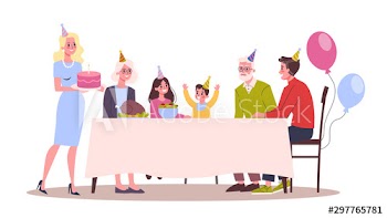 Vector illustration of child birthday party