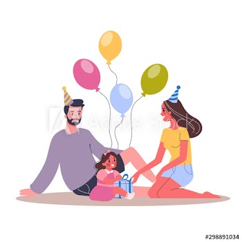 Vector illustration of child birthday party