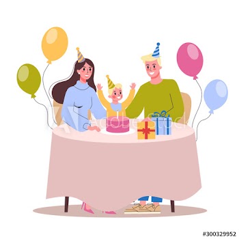 Vector illustration of child birthday party