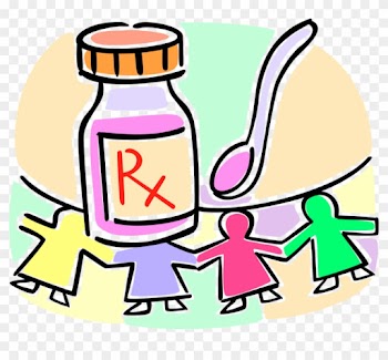Vector Illustration Of Children's Prescription Cough - Vector Illustration Of Children's Prescription Cough