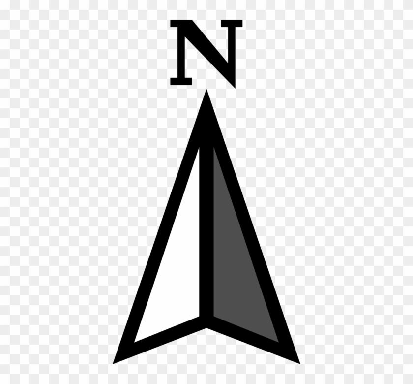 Vector Illustration Of Compass North Direction Indicator - North Map Symbol Png