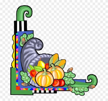 Vector Illustration Of Cornucopia Horn Of Plenty Border - Fruit Page Border Clipart