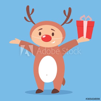 Vector illustration of cute children wearing Christmas party
