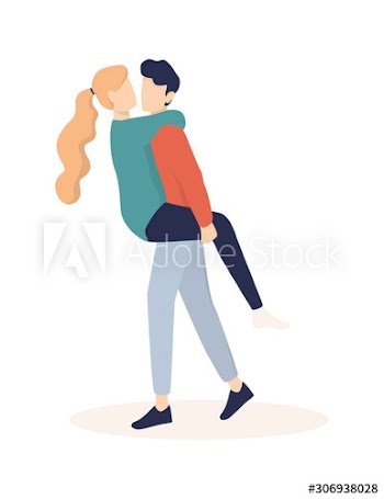 Vector illustration of cute romantic couple
