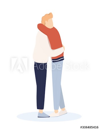 Vector illustration of cute romantic couple