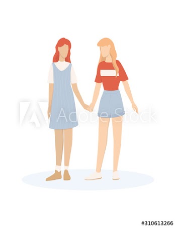 Vector illustration of cute romantic couple