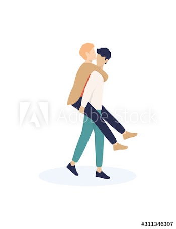 Vector illustration of cute romantic couple