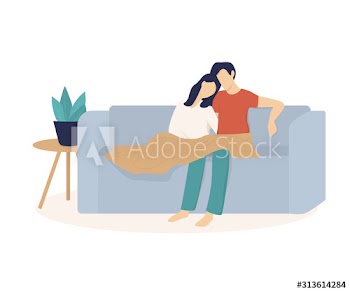 Vector illustration of cute romantic couple