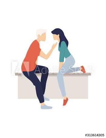 Vector illustration of cute romantic couple