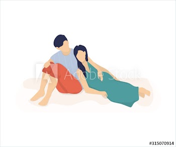 Vector illustration of cute romantic couple
