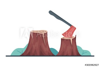 Vector illustration of deforestation concept