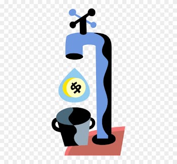 Vector Illustration Of Dripping Financial Spigot Tap - Vector Illustration Of Dripping Financial Spigot Tap