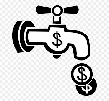 Vector Illustration Of Flushing Money Down The Drain - Torneira Com Moeda Png