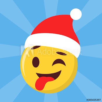 Vector illustration of funny christmas emoji