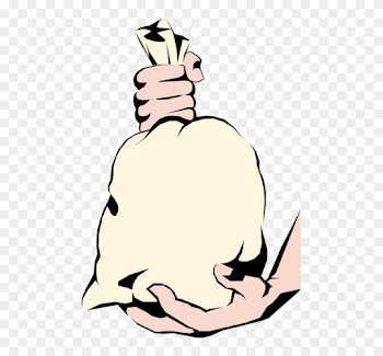 Vector Illustration Of Hands Holding Money Bag, Moneybag, - Money Bag Clip Art