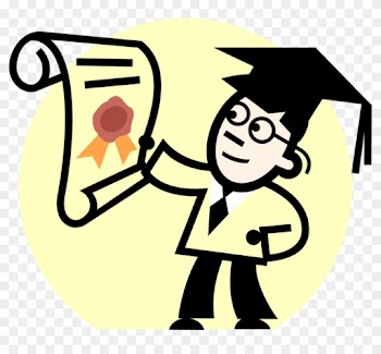 Vector Illustration Of High School, College, Or University - Shaking Hands Cartoon