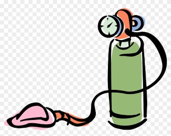 Vector Illustration Of Home Medical Oxygen Cylinder - Oxygen Tank Cartoon Transparent