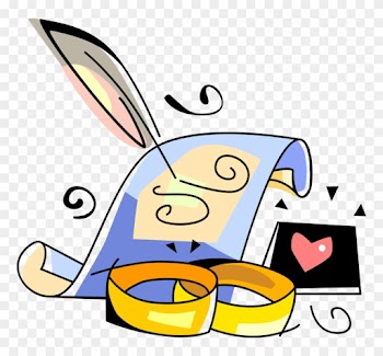 Vector Illustration Of Matrimonial Wedding Band Rings - Wedding Contract Clipart
