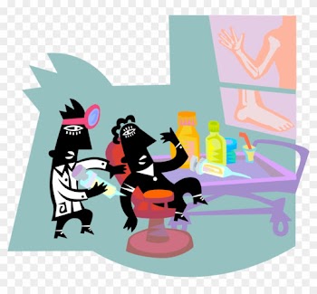 Vector Illustration Of Medical Physician Doctor's Office - Cartoon