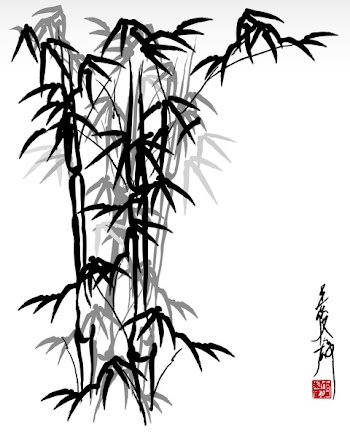 vector illustration of oriental painting, bamboo