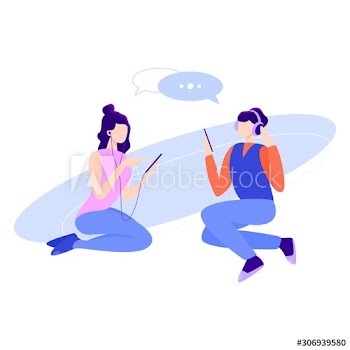 Vector illustration of people using different technique device