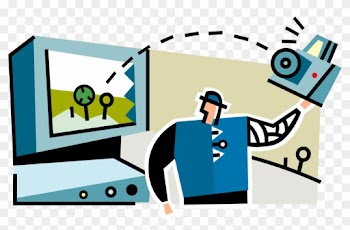 Vector Illustration Of Photographer With Digital Camera - Cartoon