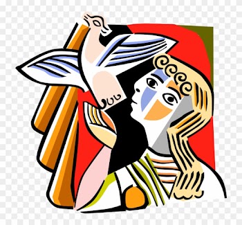 Vector Illustration Of Picasso Inspired Releasing Dove - Clip Art