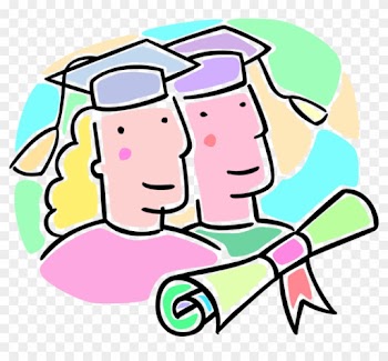 Vector Illustration Of School Graduates With Mortarboard - Vector Illustration Of School Graduates With Mortarboard