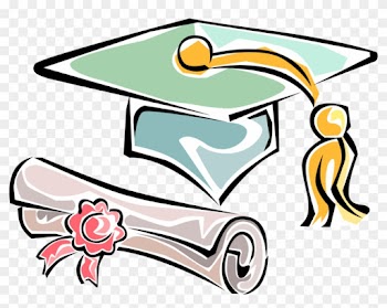 Vector Illustration Of School Or University Graduation - Graduation Cap And Diploma